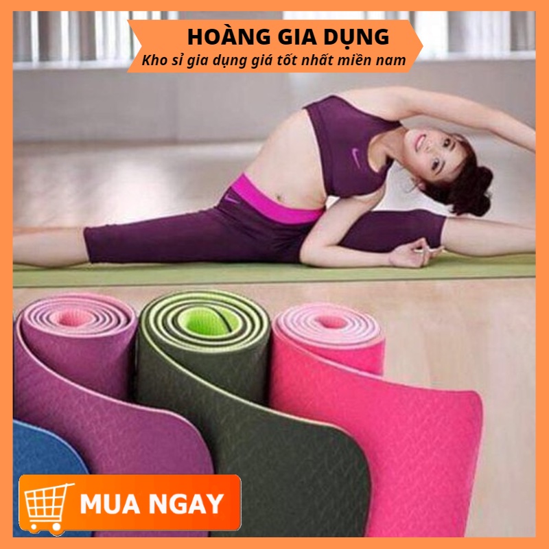 Thảm Tập Yoga 2 Lớp Dày 6MM Thảm Tập Gym, Chống Trơn Trượt Cao Cấp B601