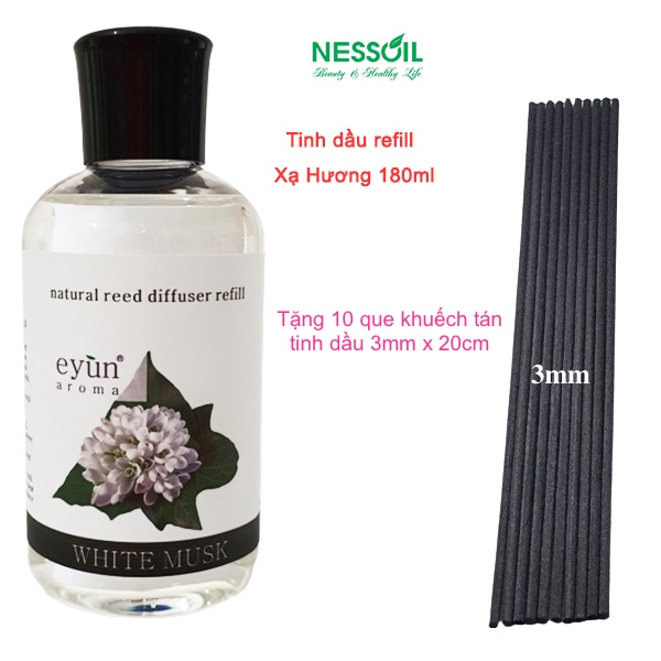 Tinh dầu Refill (thay thế, bổ sung), mùi Xạ Hương 180ml, dùng cắm que khuếch tán, rót vào bộ cắm đã cạn tinh dầu