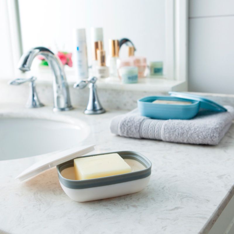 1 Hộp Đựng Xà Phòng Bằng Da Kích Thước 11.8 X 8 X 4Cm Có Khóa Kéo Tiện Dụng Cho Nhà Tắm