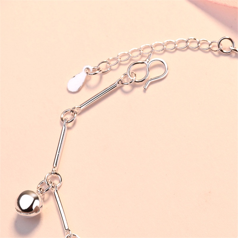 Vòng Đeo Tay Bạc 925S Đính Chuông Hoa Quyến Rũ Cho Nữ