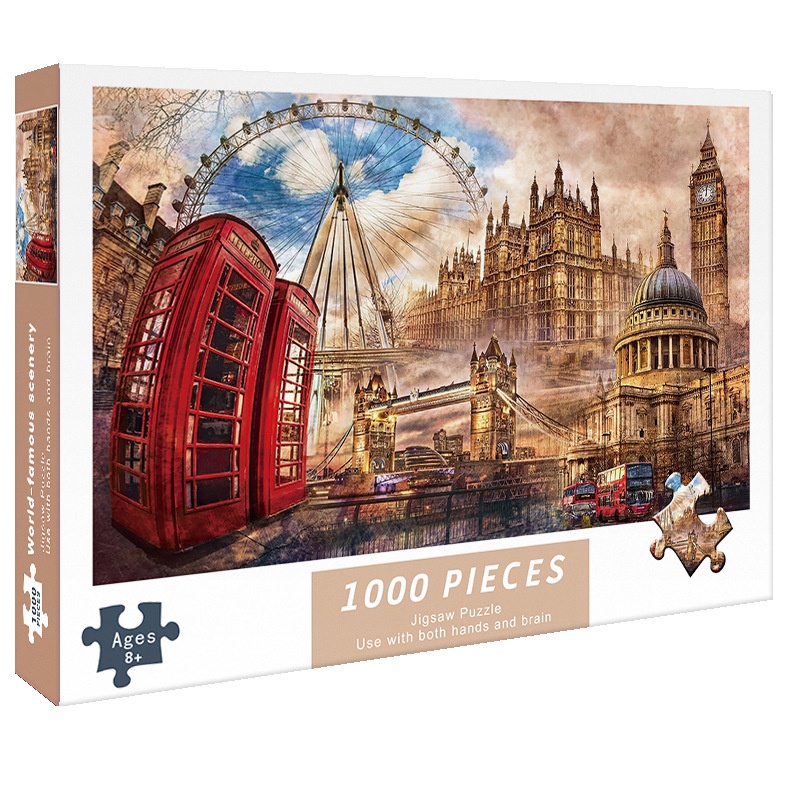 Bộ tranh ghép hình 1000 miếng bằng giấy nhiều chủ đề, Tranh ghép hình Jigsaw Puzzle kích thước lớn 75x50cm