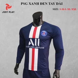 Quần áo đá banh Pari xanh đen tay dài 2019/2020
