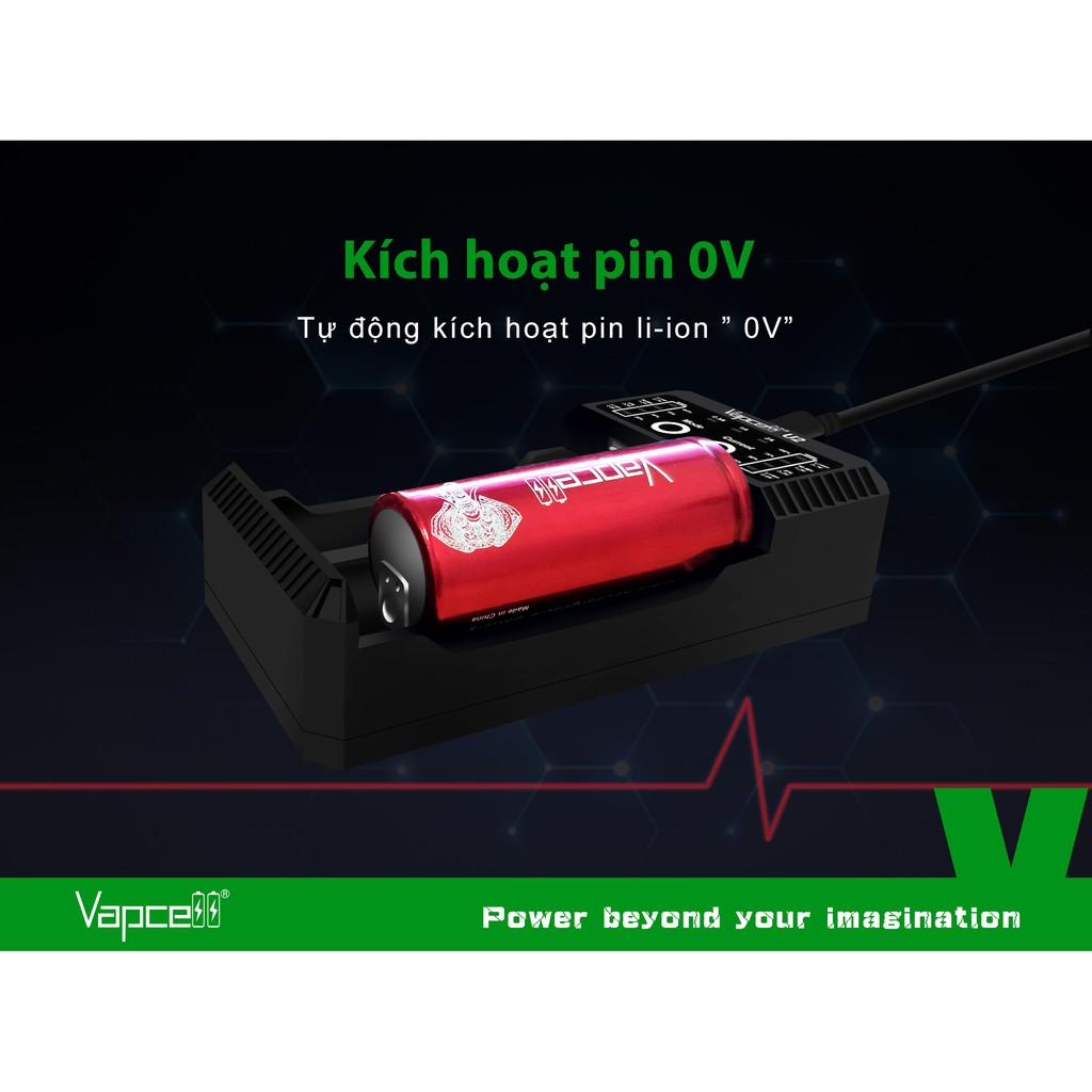 Sạc đôi thông minh Vapcell U2 sạc nhanh 2A