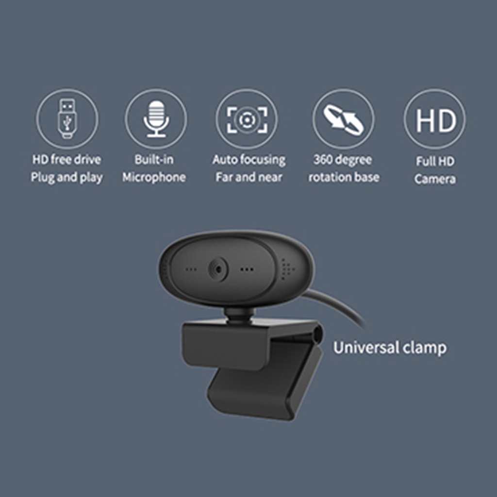 [giá giới hạn] HD Desktop USB 2.0 Webcam Web Cam With Built-in Mic Camera for Live Webcast | BigBuy360 - bigbuy360.vn