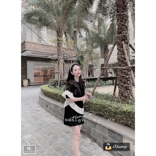 Áo váy phối bèo tơ ( ảnh thật shop chụp sàn)