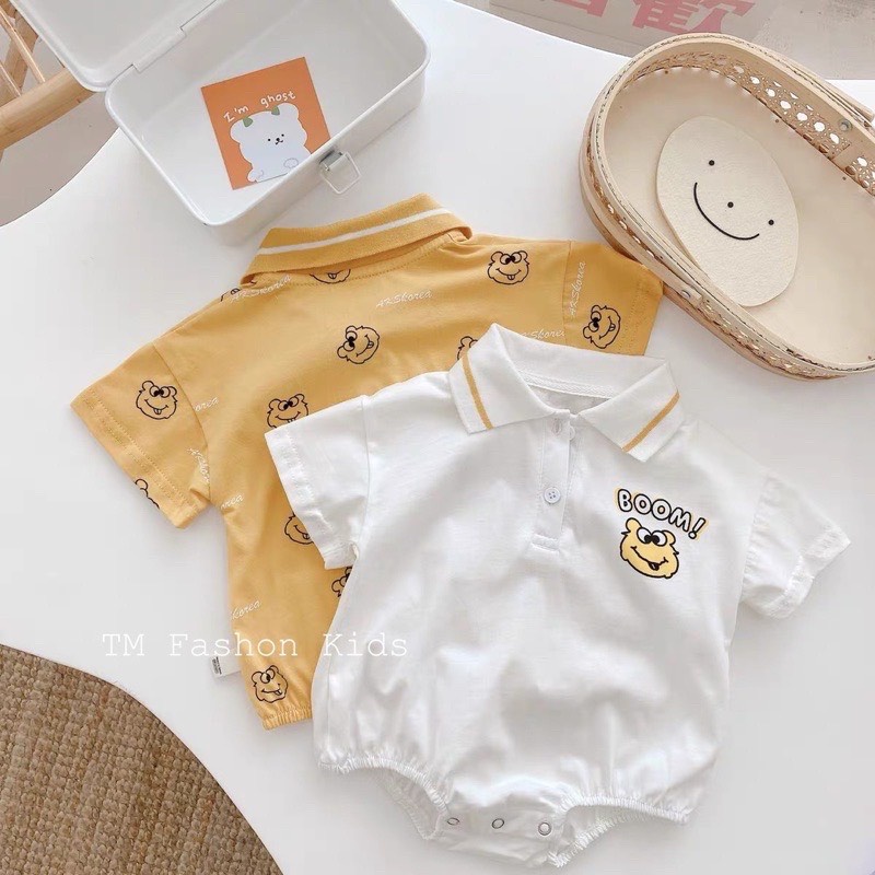 Bộ body polo ếch vàng trắng chất cotton cực đẹp cho bé sơ sinh Namkidshop (V602)