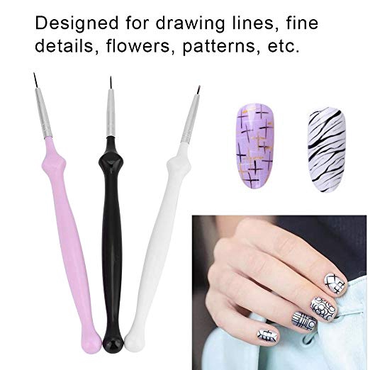 [Hàng mới về] Set 3 cọ vẽ móng tay đầu mỏng