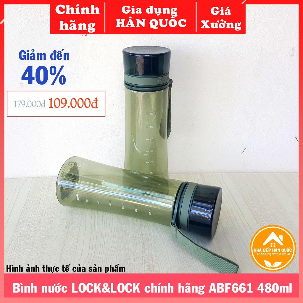 [ Thanh lý ] Bình nước, bình đựng nước Lock and Lock bằng nhựa Tritan 480ml ABF661 [Chính hãng+Frees