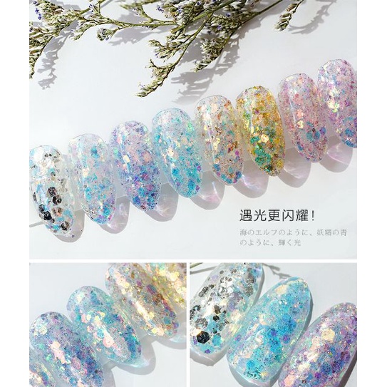 Set Nhũ kim tuyến mịn rắc trang trí móng nail cực đẹp. Chất liệu nhũ mịn lấp lánh và đa dạng màu