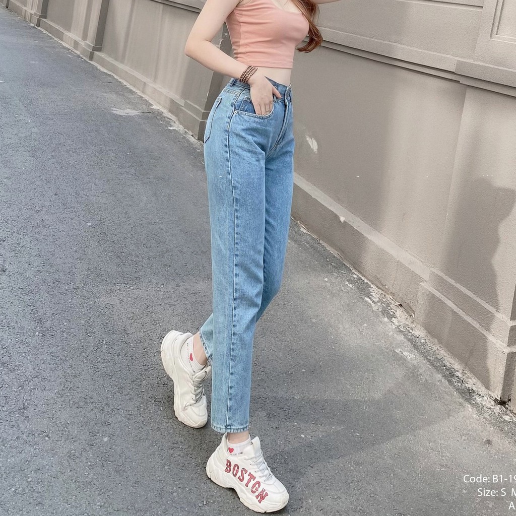 Quần Baggy Jean Nữ Màu Xanh Nhạt, Chất Jean Mềm Đẹp, Dáng Quần Chuẩn, Hình Shop Tự Chụp, Cam Kết Đổi Trả | BigBuy360 - bigbuy360.vn