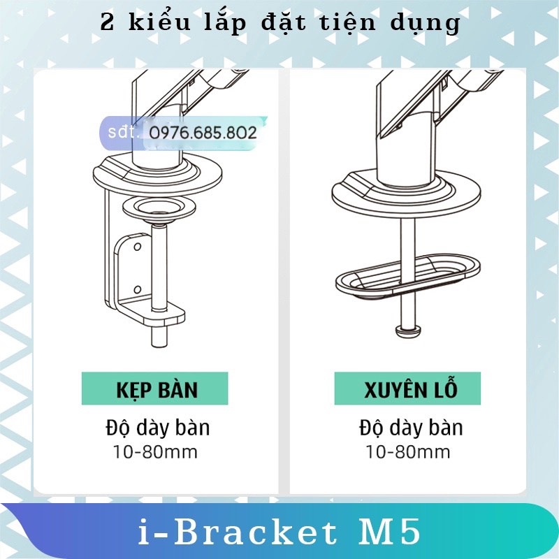 M5 i-Bracket M5/ Giá treo màn hình/ Tay treo màn hình/ Lò xo khí nén