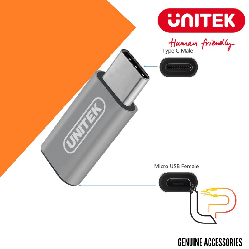 Đầu Đổi USB Type-C Ra Micro USB Unitek Y-A 027AGY