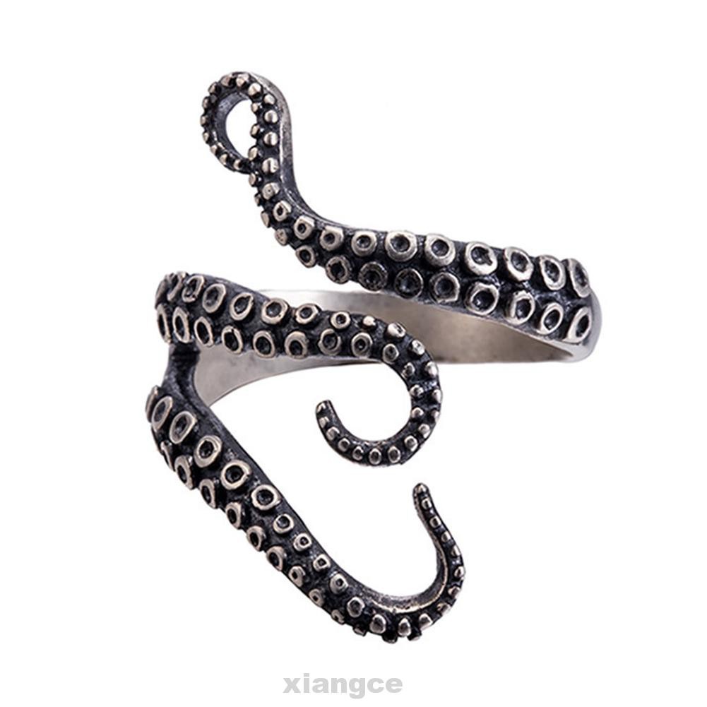 Men Women Classic Fashion Party Charm Punk Adjustable Size Jewellery Octopus Tentacle Opening Ring