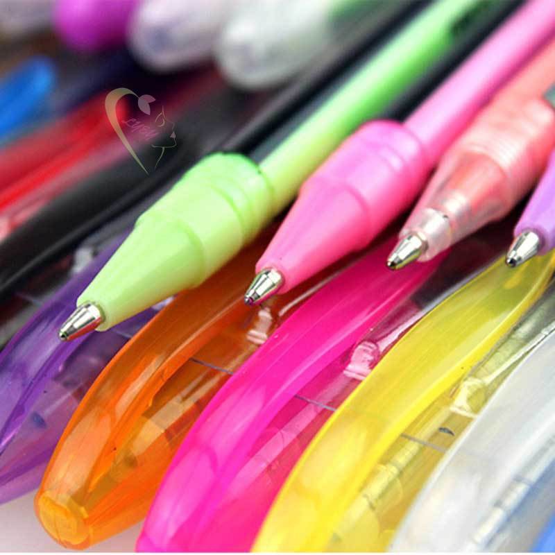 LE 48pcs/36pcs/12pcs/Gel Pens Ball Pen Refills Neon Glitter Rollerball Pastel for Drawing @VN