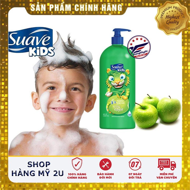 Sữa tắm gội Suave Kids 3 in 1 hương dưa hấu USA