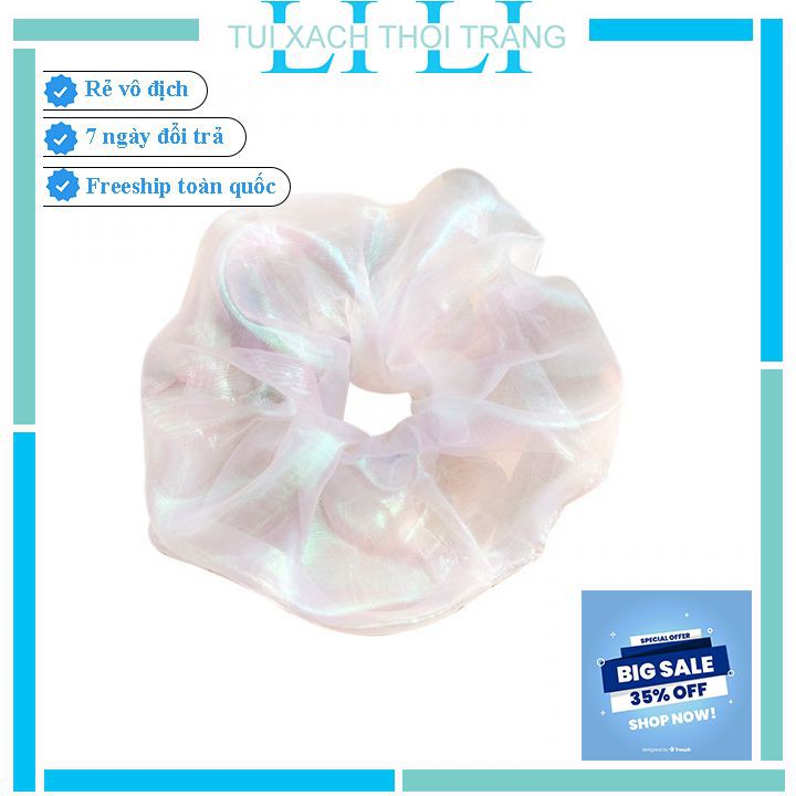 Nơ Buộc Tóc Scrunchies 💖Nhập MYLI02 GIẢM 30K💖 Nơ buộc tóc phong cách Hàn Quốc màu kẹo trong suốt! NBT002