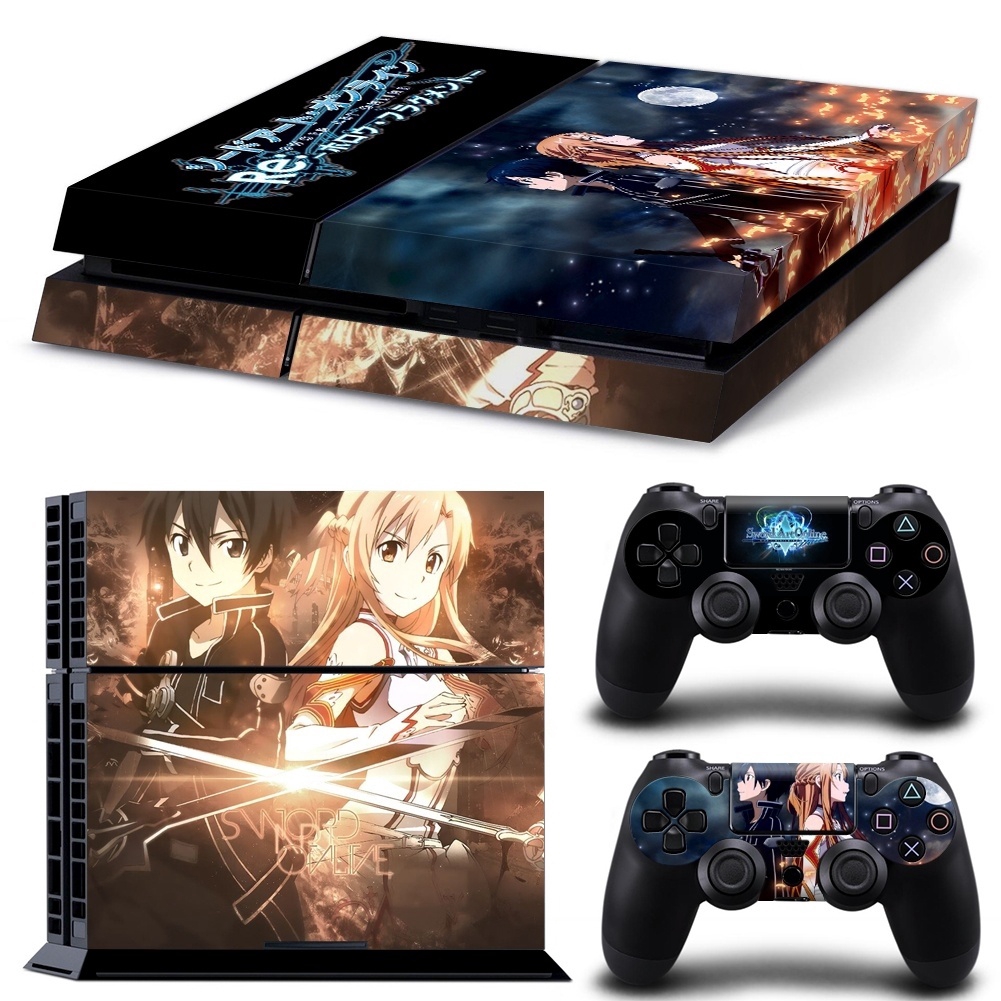 Miếng dán trang trí bộ máy chơi game PS4 hình phim anime Sword Art Online