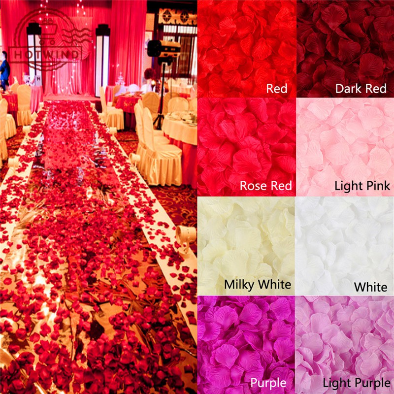 500 Cánh hoa hồng nhân tạo 5 * 5cm trang trí tiệc cưới