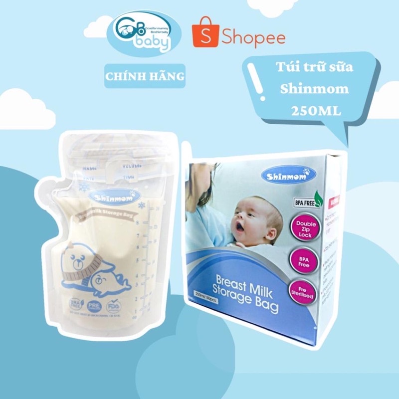 Túi trữ Sữa 250ml/ 50pcs Shimmom