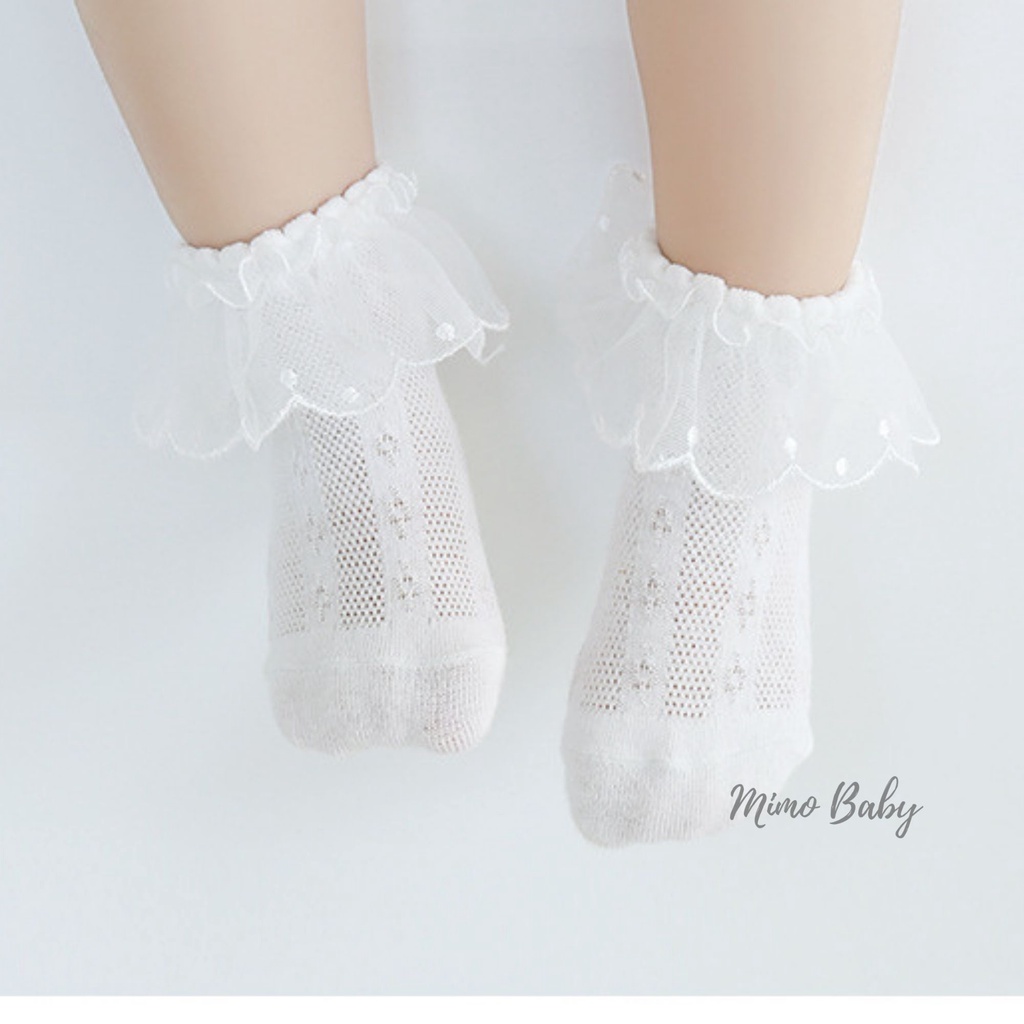 Tất vớ lưới cổ bèo Nemo baby xinh xắn tiểu thư cho bé gái Mimo baby T20