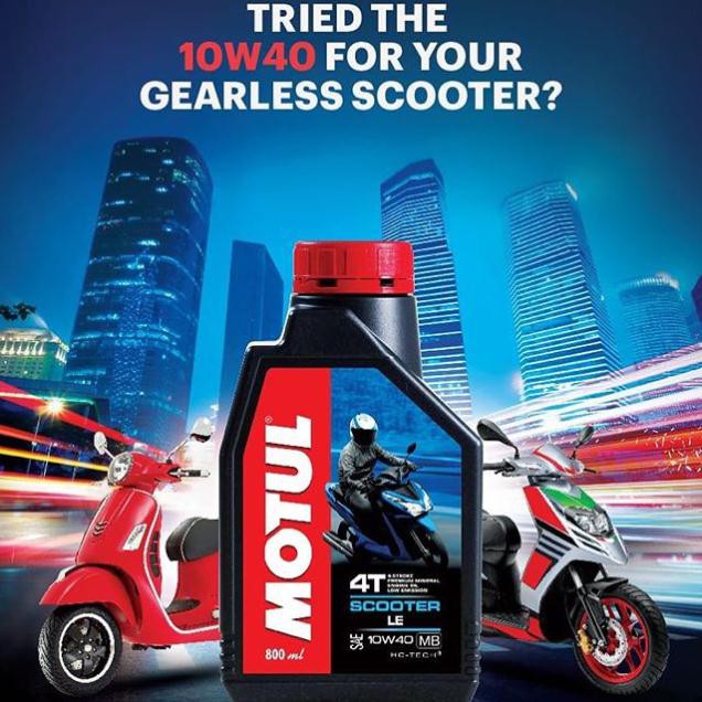 Sản Phẩm NHỚT Dành cho XE MÁY TAY GA MOTUL SCOOTER LE 10W40 - 0,8lit