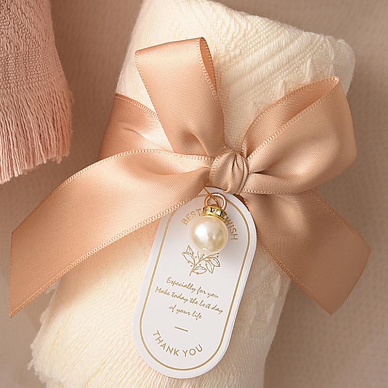 Khăn Tắm Cotton 13 8X29 5 Inch Trang Trí Thắt Nơ Xinh Xắn