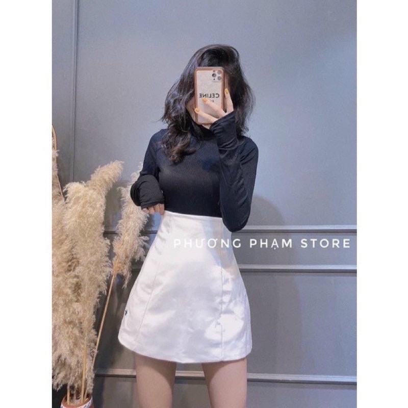 Chân váy thêu ong cạp lưng cao  dáng chữ A kiểu xòe phồng siêu đẹp ( Ảnh thật )