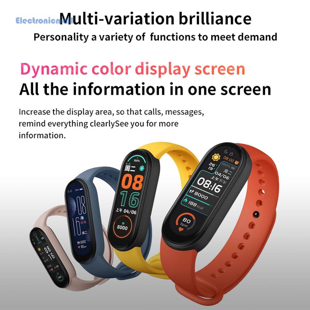 ElectronicMall01 2021 New M6 Fitness Tracker Sport Smart Watch Heart Rate Blood Pressure Monitor Wristband