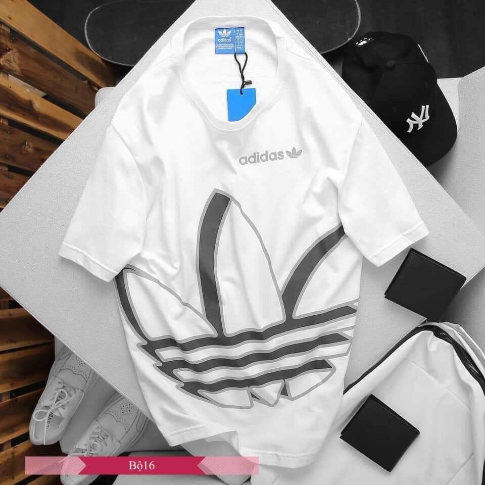 (Mua 2 giam 30k)bộ adidas cỏ 3 lá bản to chất cotton cho nam