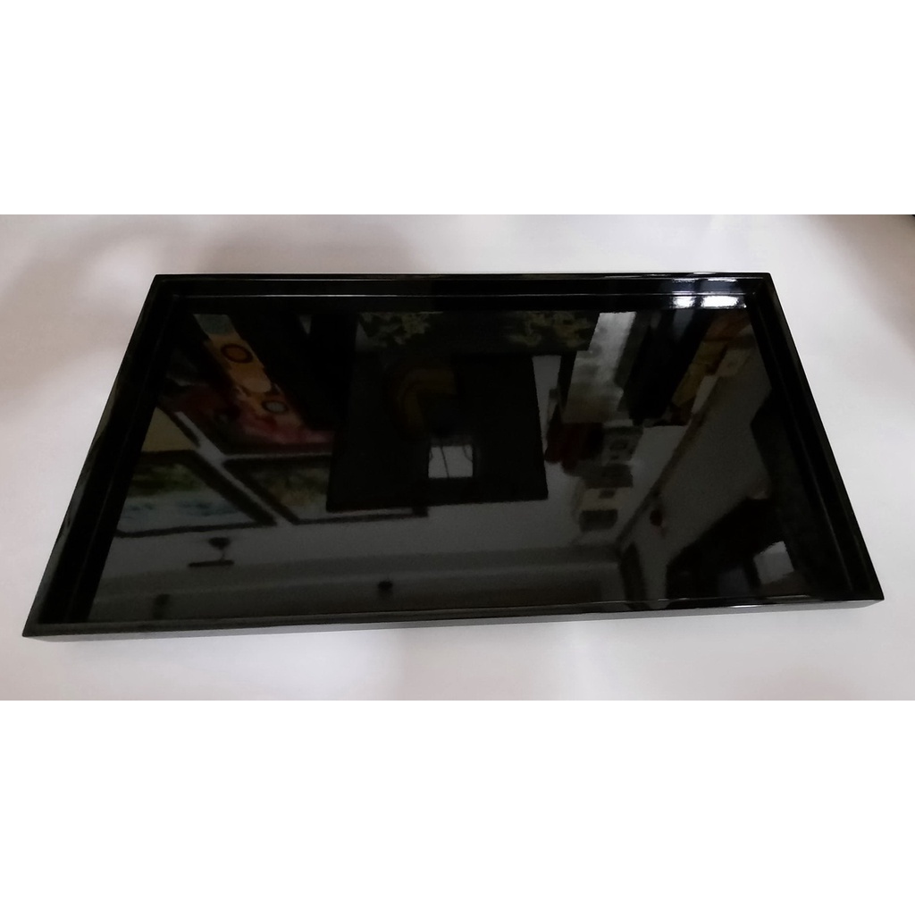 Khay sơn mài chữ nhật màu đen bóng 18x23x2 cm - KH-75