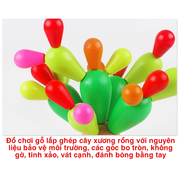 Bộ Lắp Ghép Cây Xương Rồng Bằng Gỗ 28 Chi Tiết Loại Xịn
