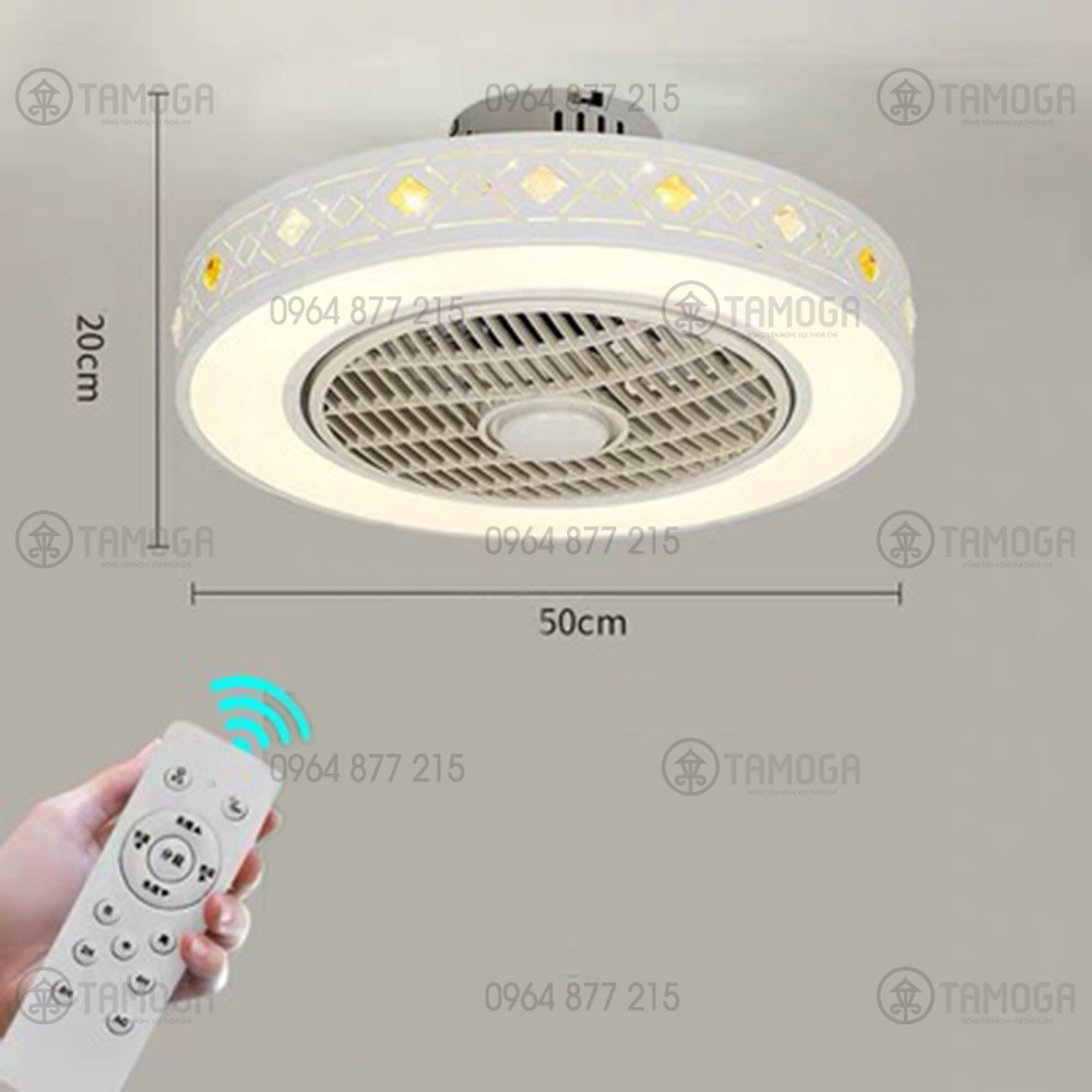 Quạt trần đèn, quạt trang trí phòng khách DQ 8045 + Tặng kèm khiển