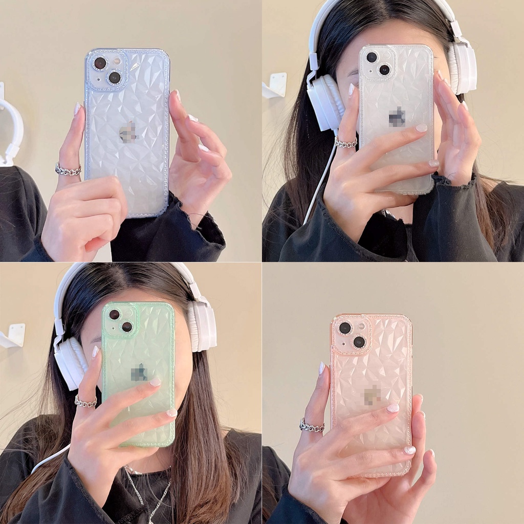 Ốp Điện Thoại Trong Suốt Họa Tiết Gạch Đá Cho iPhone13Pro iPhone12Pro iPhonexsmax iPhone13 12Promax iPhone13