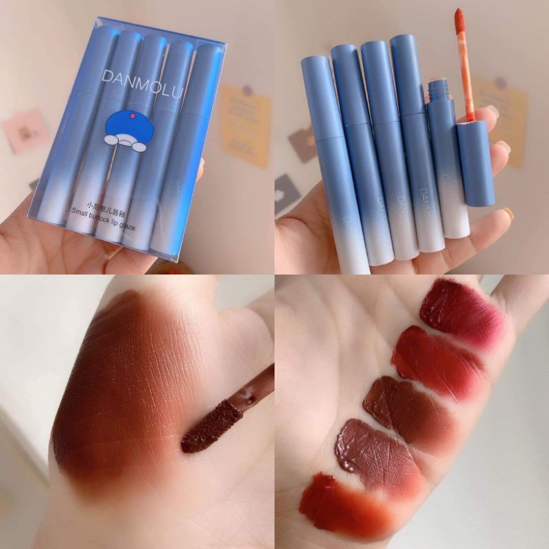 Set 5 cây Son Danmolu nội địa trung - Set 5 cây Son màu đỏ - Hot trend 2021