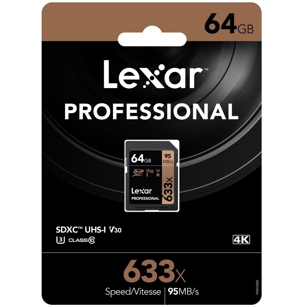 Thẻ Nhớ SDXC Lexar Professional 64GB 633x UHS-I U3 4K V30 95MB/s (Đen) | BigBuy360 - bigbuy360.vn