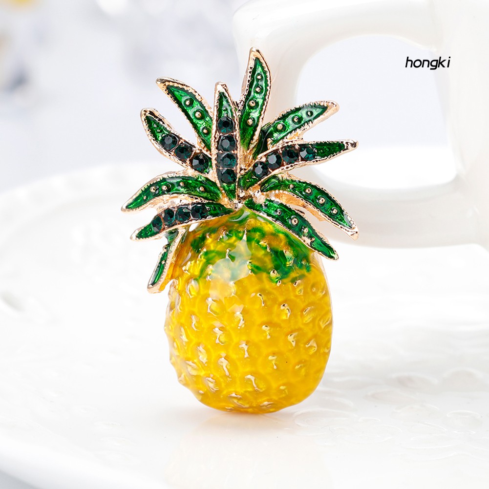 Ghim Cài Áo Hình Quả Dứa Đính Đá Nhân Tạo Thời Trang Cho Nữ