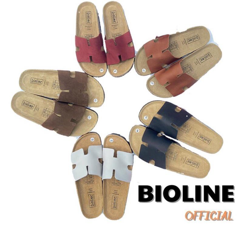 [DA BÒ THẬT] Dép da bò birken Bioline quai ngang chữ H unisex B04 - Bioline Official