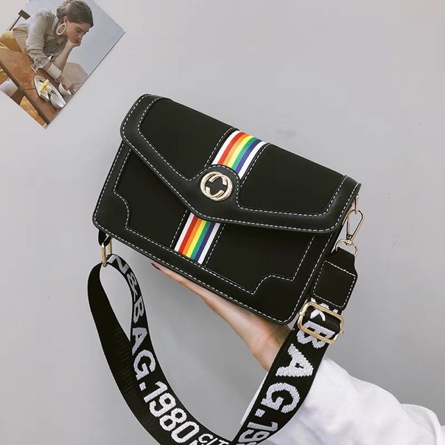 [ HOT NEW] túi da đeo chéo 7 sắc qoai kẻ dành cho giới trẻ