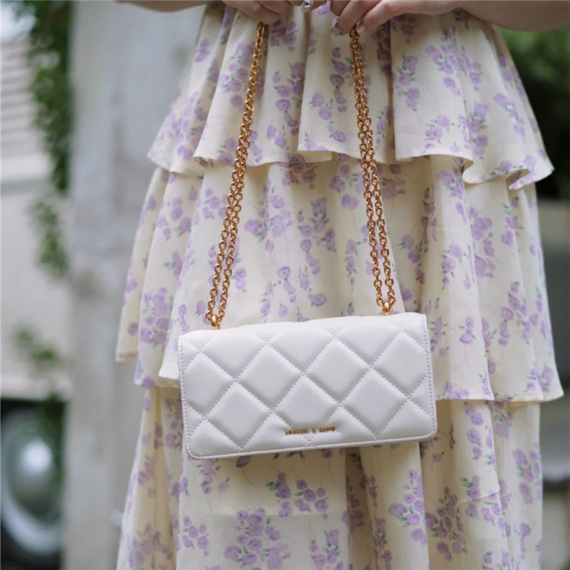 Phong Cách Mới CNK Ví Dài Hộp Quà ck6-10680924 Túi Đeo Chéo Dây Xích Hình Tranh Sơn Dầu Cho Nữ