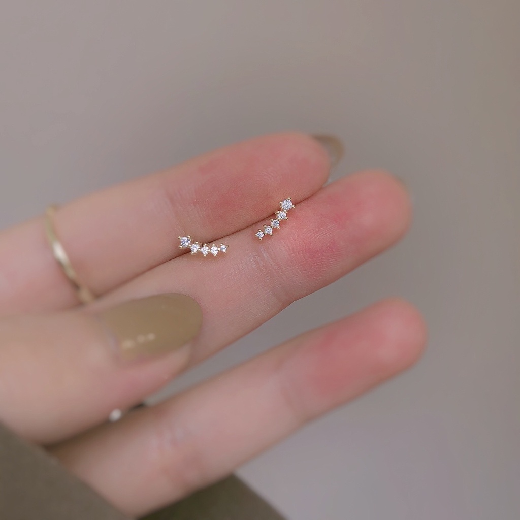 Bông tai sao băng đính đá lấp lánh LINH MIU SILVER