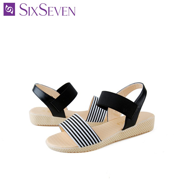 Sandals Nữ Sọc Trắng Đen GSD004 | BigBuy360 - bigbuy360.vn
