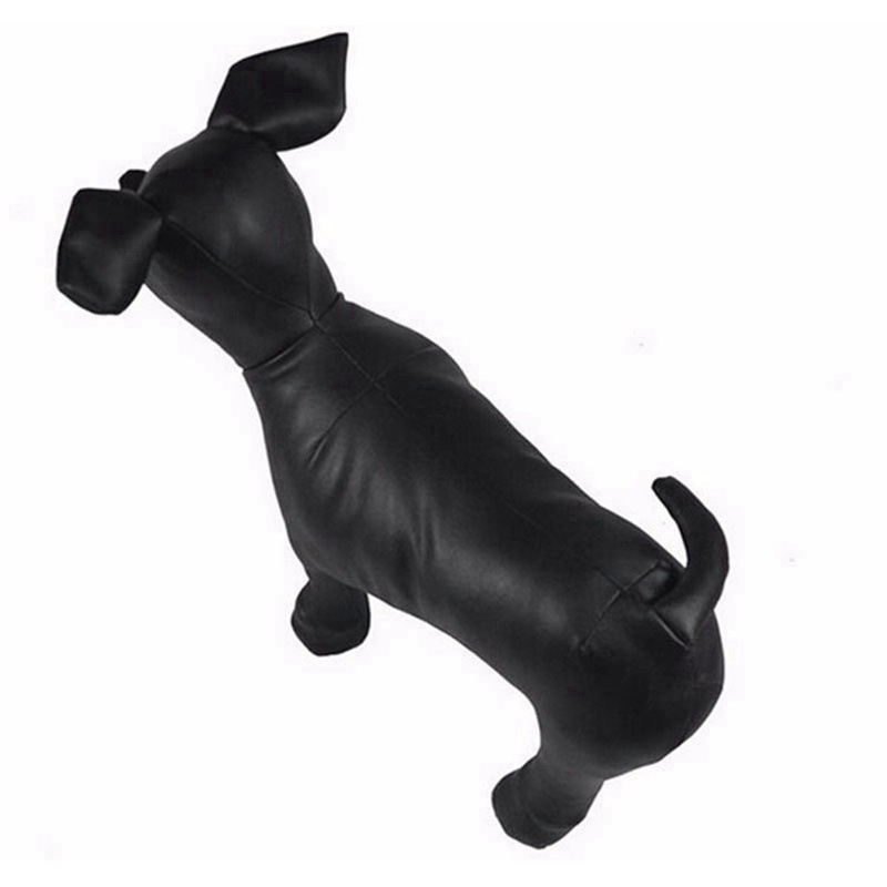 2 Pcs Leather Dog Mannequins Standing Position Dog els Toys Pet Animal Shop Display Mannequin , Black M & White L