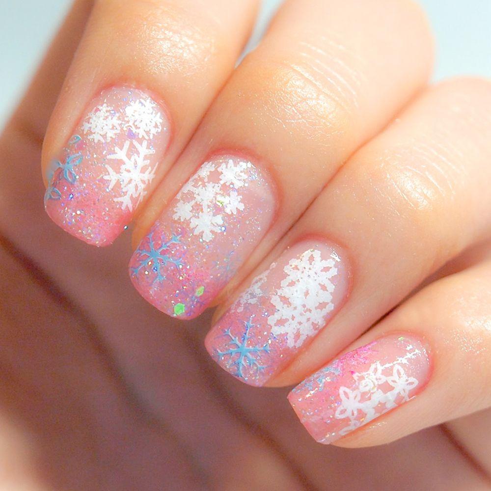 Hộp Sequin Hình Bông Tuyết Lấp Lánh Thời Trang Dùng Trang Trí Móng Tay DIY