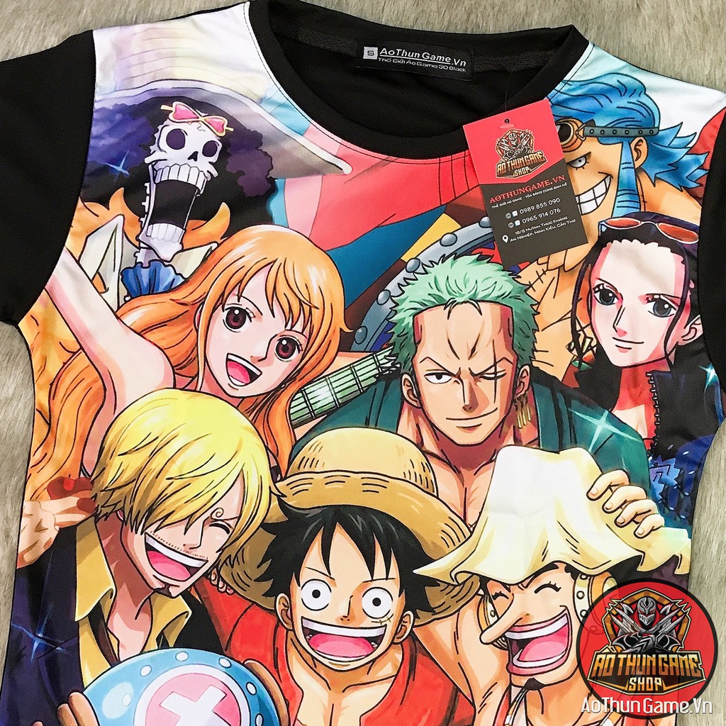 Áo One Piece nhóm Luffy Mũ Rơm v2 mới (3D Đen), áo đảo hải tặc Anime Manga (Shop AoThunGameVn)