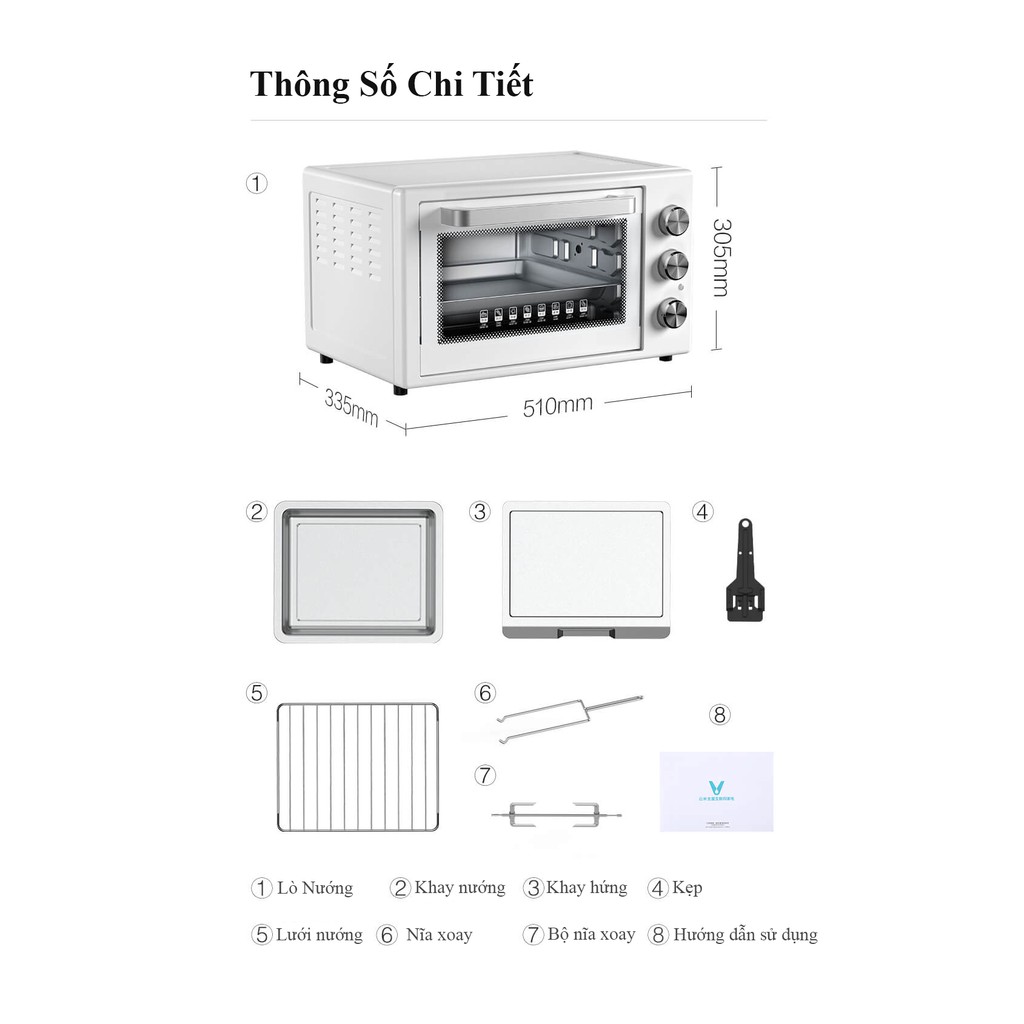 Lò nướng Viomi 32L 4 trong 1 hiện đại