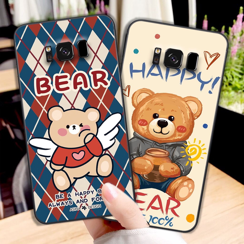Ốp lưng Samsung S8 / S8 Plus / S8+ in hình cute, chú gấu thể thao tinh nghịch cực đáng yêu
