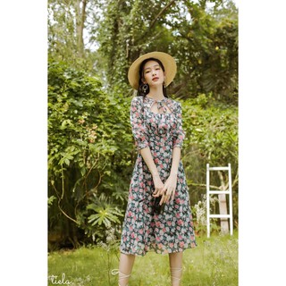 TIELA Đầm váy hoa hồng cột nơ - Keelin Dress