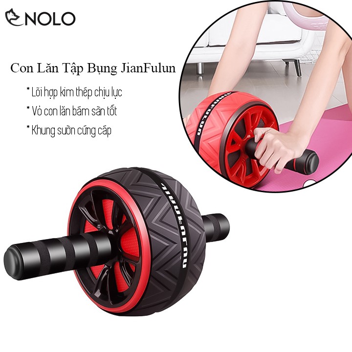 Con Lăn Tập Bụng Một Bánh Bản To JIANFULUN JL01 Lõi Hợp Kim Chịu Lực Vỏ Bánh Nhựa Cao Su Bám Sàn Tốt Chống Trượt