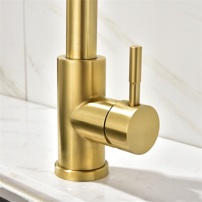 Vòi Nước Cảm Biến Chạm Bằng Thép Không Gỉ 304 Màu Vàng Sang Trọng Cho Nhà Bếp