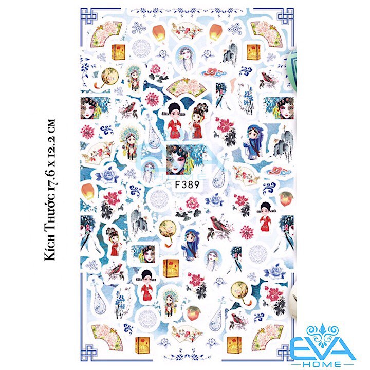 Miếng Dán Móng Tay 3D Nail Sticker Tráng Trí Hoạ Tiết Nhân Vật Opera Cartoon F389